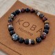 Bois fossile et agate - bracelet