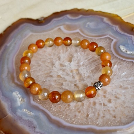 cornaline et aventurine orange - bracelet large