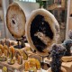 Bois fossile - tranche sur pied