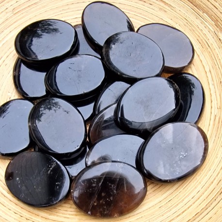 Quartz fumé - galet plat