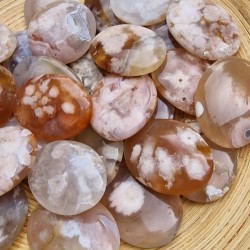 agate fleur de cerisier - galet plat