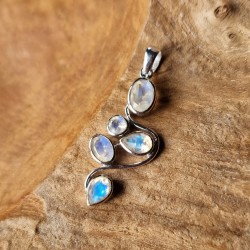Pierre de lune - Pendentif Argent 925 Rhodié