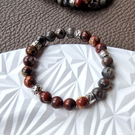 Yooperlite et jaspe rouge - bracelet médium
