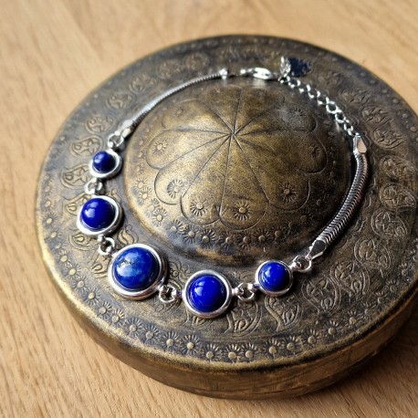 Lapis lazuli - bracelet argent