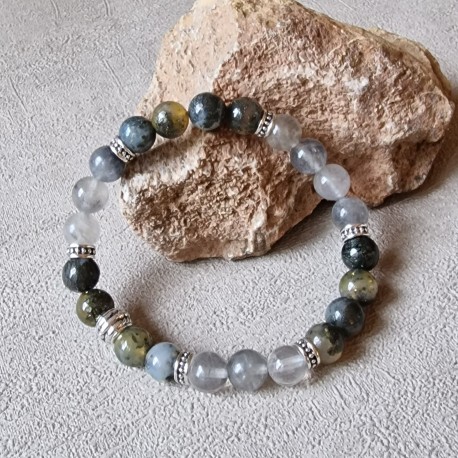 Pyrite et quartz - bracelet médium