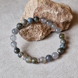 Pyrite et quartz - bracelet large