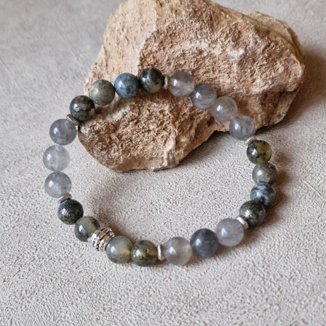 Pyrite et quartz - bracelet large