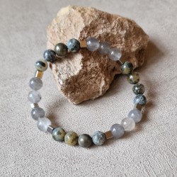 Pyrite et quartz - bracelet XL