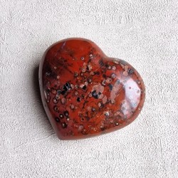 Jaspe rouge avec hématite - coeur