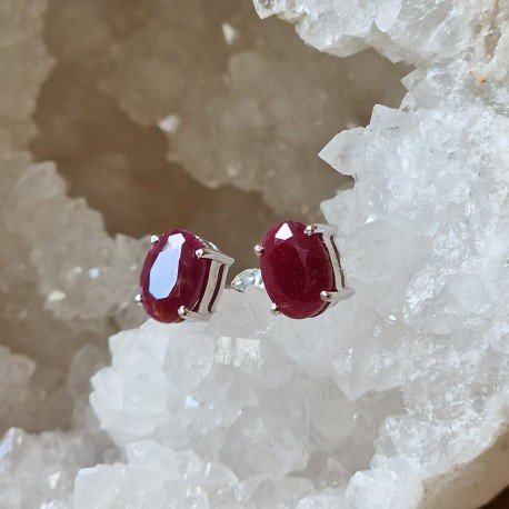 rubis - boucles d'oreilles