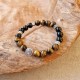 Oeil de tigre et spinelle noir - bracelet