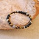 Oeil de tigre et spinelle noir - bracelet XXL