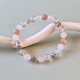 Quartz rose et pierre de lune- bracelet large