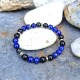 Lapis lazuli et obsidienne oeil céleste - bracelet large