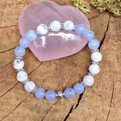 calcédoine et magnésite - bracelet
