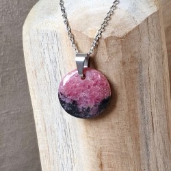 Rhodonite - pendentif rond