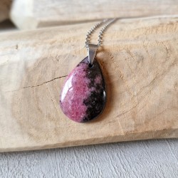 Rhodonite - pendentif goutte