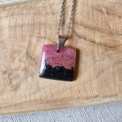 Rhodonite - pendentif carré