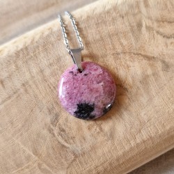 Rhodonite - pendentif rond