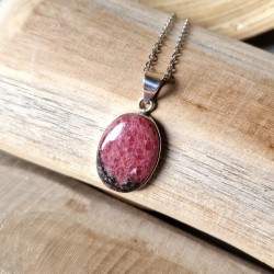 Rhodonite - pendentif serti