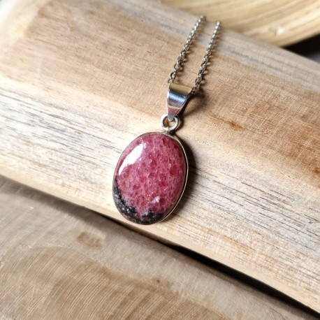 Rhodonite - pendentif serti
