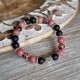 Rhodonite et agate noire - bracelet médium