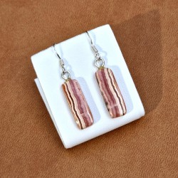 Rhodochrosite - boucles d'oreilles