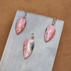 Rhodochrosite - pendentif et boucles d'oreilles