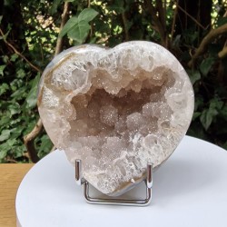 Cristal de roche et agate - coeur