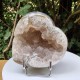 Cristal de roche et agate - coeur