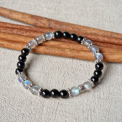 labradorite et tourmaline noire - bracelet small