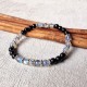 labradorite et tourmaline noire - bracelet large