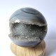 Cristal de roche et agate - sphère
