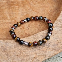 Oeil de tigre, taureau, faucon - bracelet XL