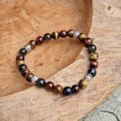 Oeil de tigre, taureau, faucon - bracelet XXL