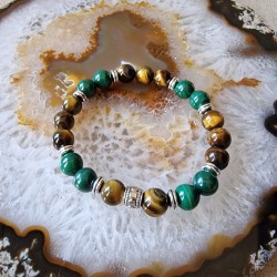 malachite et oeil de tigre - bracelet médium