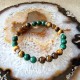 malachite et oeil de tigre - bracelet XXL
