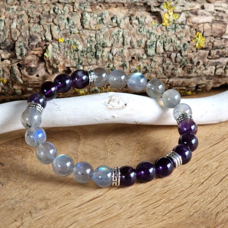 Améthyste et Labradorite - bracelet médium