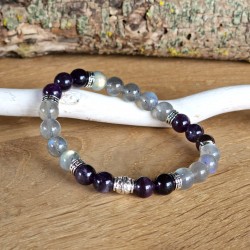 Améthyste et Labradorite - bracelet XL