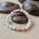 Magnésite, Quartz rose et Rhodochrosite- bracelet médium