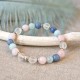 Quartz Rose, Aigue Marine, Aventurine Bleue - Bracelet médium