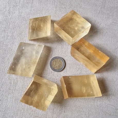 Calcite Optique - Rhomboèdre jaune de Guangxi