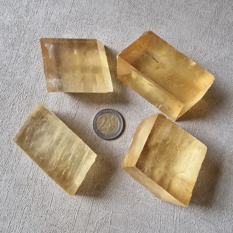 Calcite Optique - Rhomboèdre jaune de Guangxi