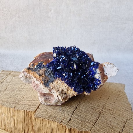 Azurite - Cristaux sur gangue - Maroc