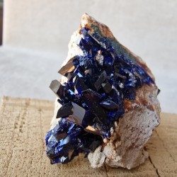 Azurite - Cristaux sur gangue - Maroc