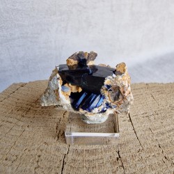 Azurite - Cristaux sur gangue - Maroc