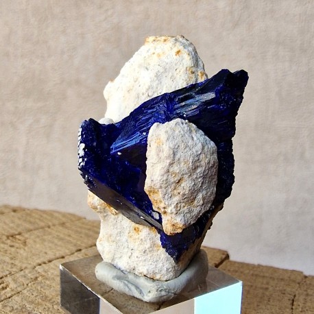 Azurite - Cristaux sur gangue - Maroc