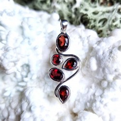 Grenat - Pendentif Argent 925 Rhodié