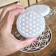 Sélénite - Disque de rechargement Fleur de Vie - 8 cm