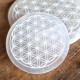 Sélénite - Disque de rechargement Fleur de Vie - 8 cm